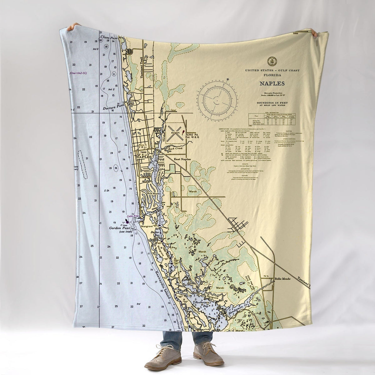 Naples Chart Blanket - Maritime Tribes USABlanket