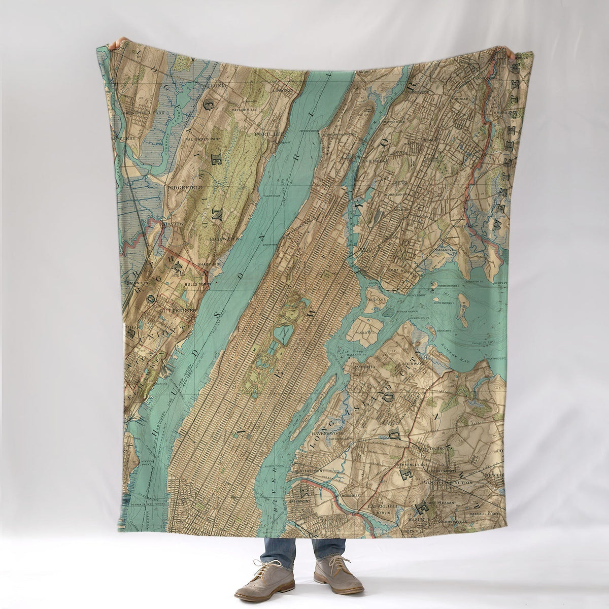 New York City Antique Map Blanket - Maritime Tribes USABlanket