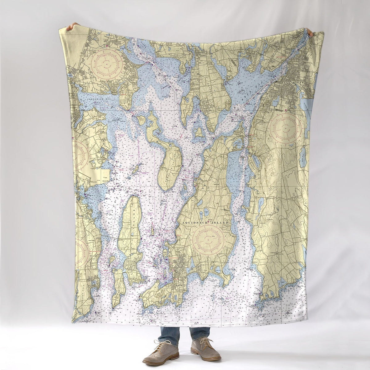 Newport, RI (Narragansett Bay) Chart Blanket - Maritime Tribes USABlanket