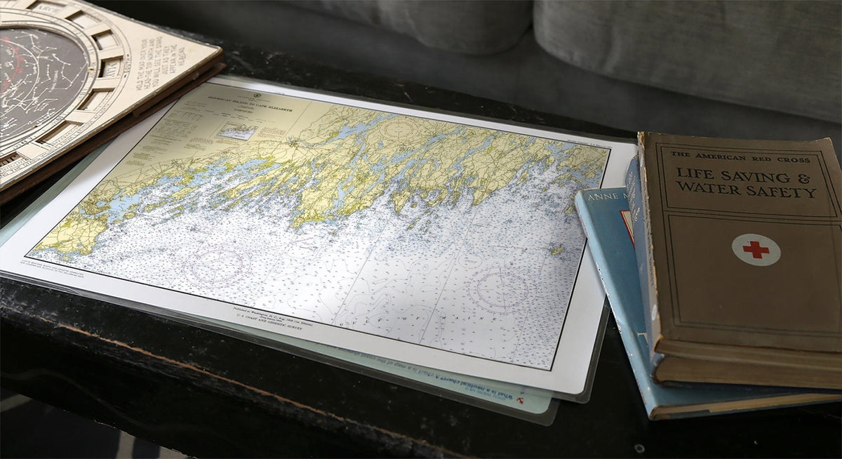 Portland, Spring Point Ledge, ME Nautical Chart Placemat - My Signal FlagsLaminated Placemat