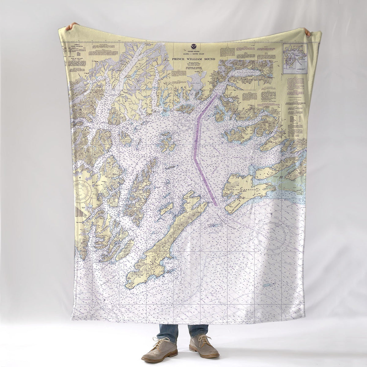Prince William Sound, AK Nautical chart Blanket - Maritime Tribes USABlanket