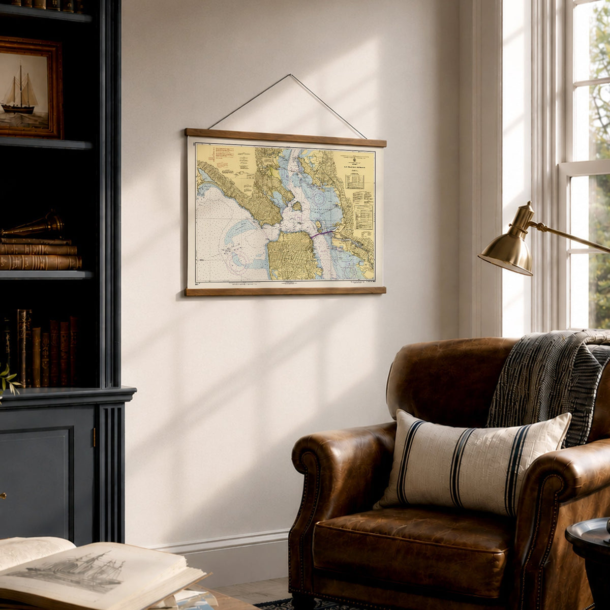 San Francisco Bay Nautical Chart Canvas Wall Scroll - Maritime Tribes USAScroll