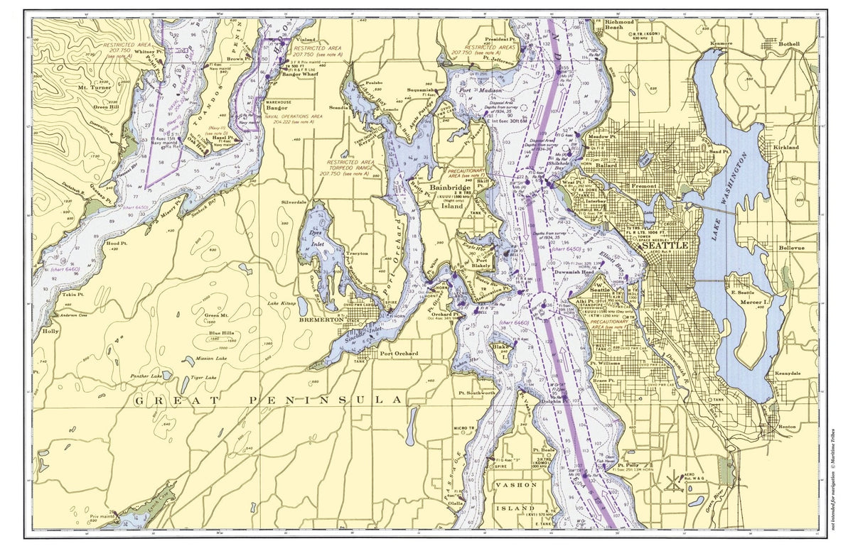 Seattle Area - Puget Sound Placemat - My Signal FlagsLaminated Placemat