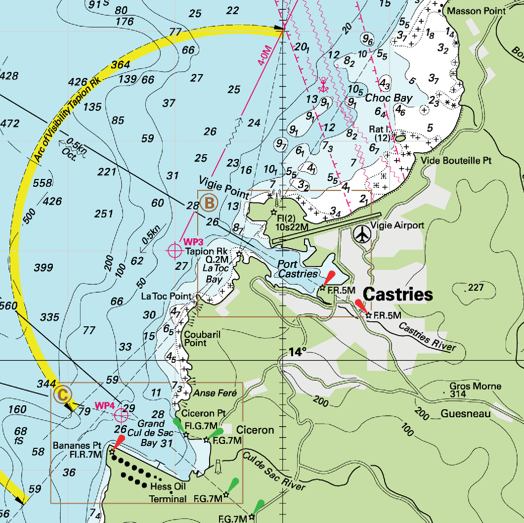 St Lucia, Caribbean, Nautical Chart Quick-Dry Towel - My Signal Flags
