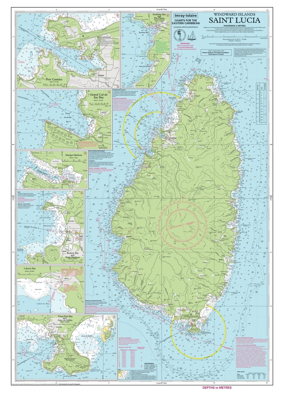 St. Lucia Nautical Chart Canvas Wall Scroll - Maritime Tribes USA