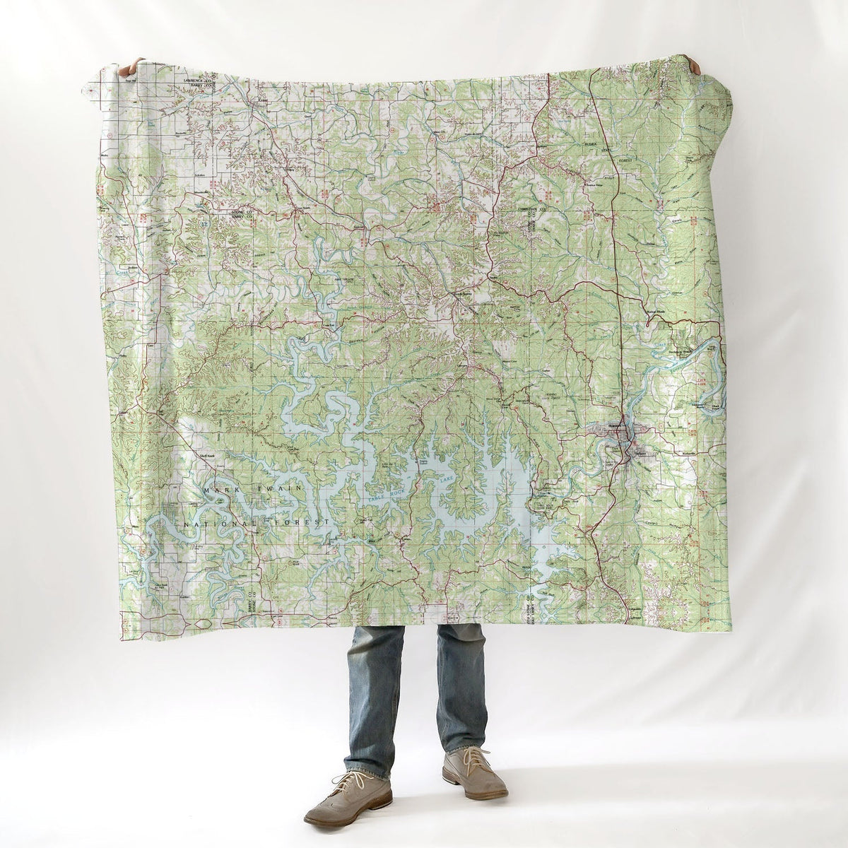 Table Rock Lake, MO Vintage Map Blanket - Maritime Tribes USABlanket
