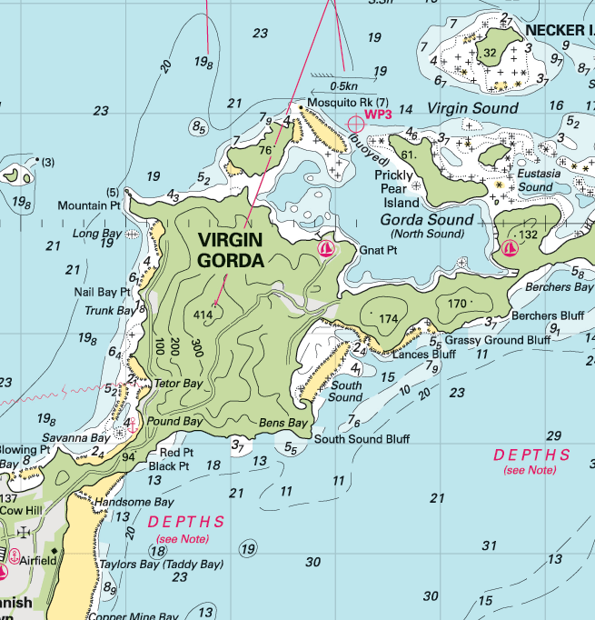 US Virgin Islands Imray Chart Blanket (St. Thomas &amp; St. John, USVI) - Maritime Tribes USA