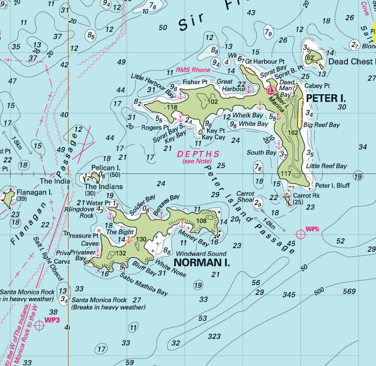 US Virgin Islands Imray Chart Blanket (St. Thomas &amp; St. John, USVI) - Maritime Tribes USA