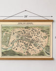 Vintage Paris Bird’s-Eye View Map Canvas Wall Scroll | Paris France Wall Art - Maritime Tribes USAScroll