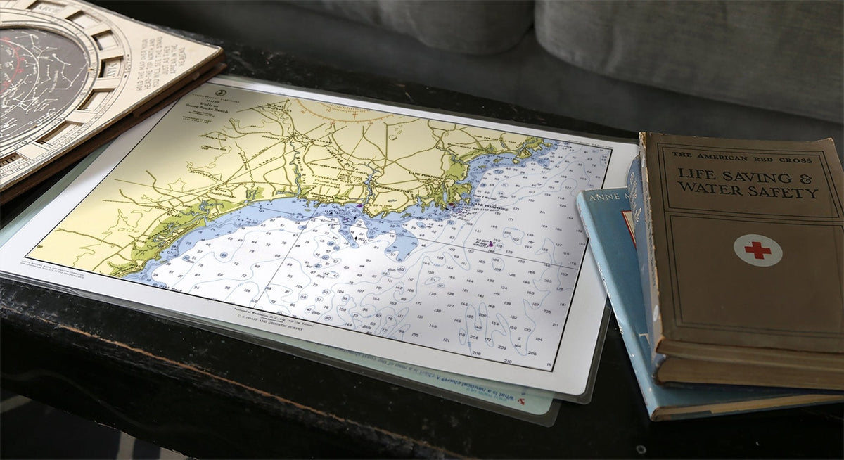 Wells to Goose Rocks Beach, ME Nautical Chart Placemat - My Signal FlagsLaminated Placemat
