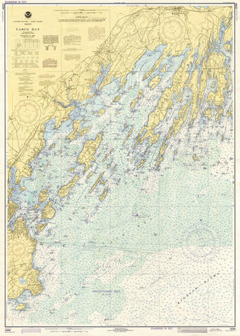 Casco Bay to Harpswell Nautical Chart Scroll