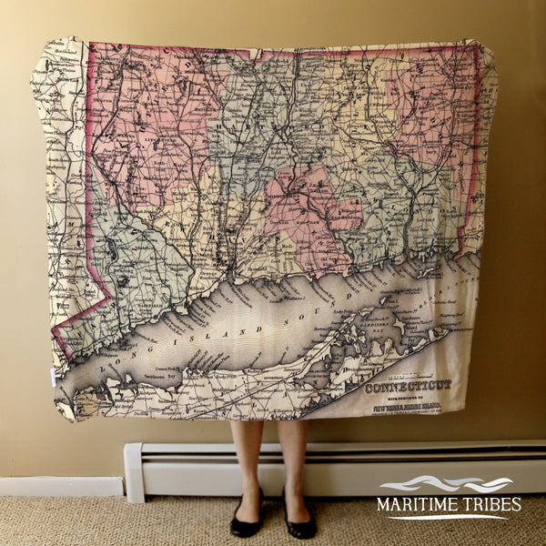 Connecticut State Antique Map Blanket