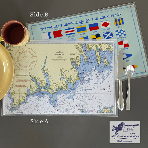 South Dartmouth,  MA Nautical Chart Placemats, set of 4
