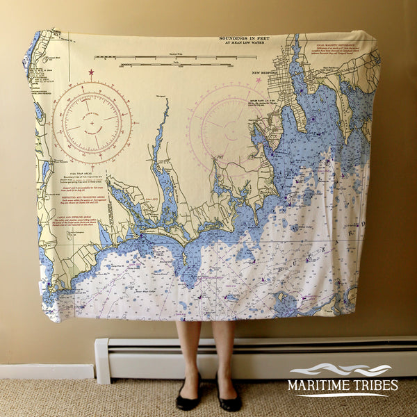 Westport to New Bedford, MA nautical chart Blanket