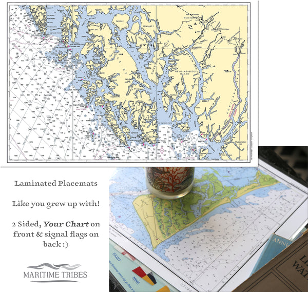 Craig, AK Nautical Chart Placemats, set of 4