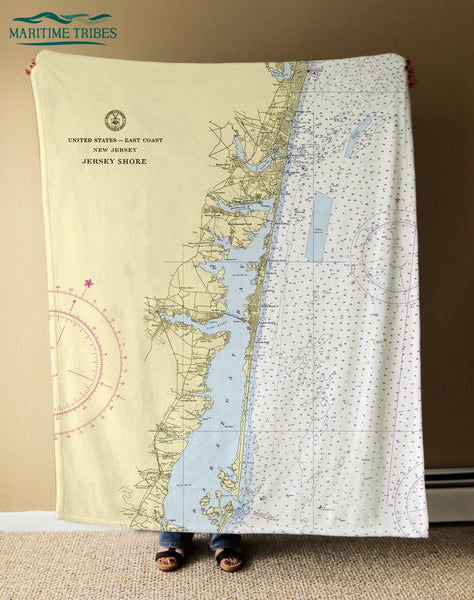 Point Pleasant Beach to Barnegat Bay NJ Nautical Chart Blanket