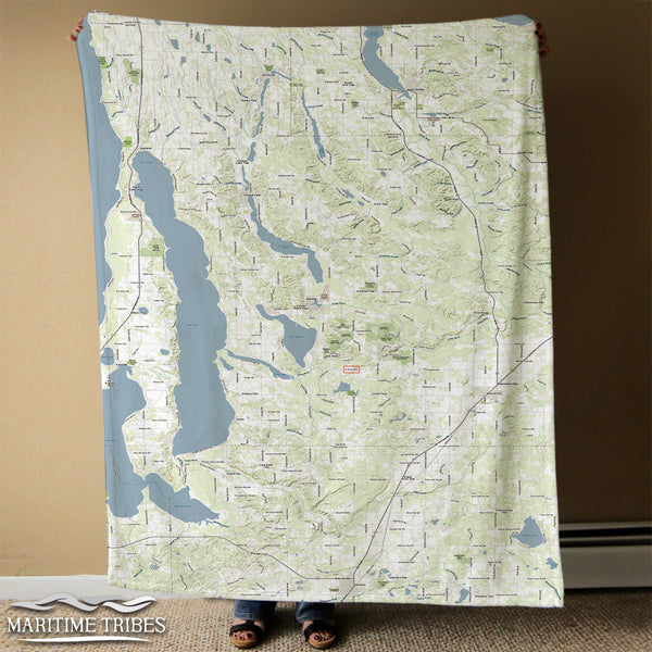 Chain O' Lakes MI Topographic Map Blanket
