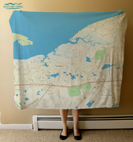 Yarmouth Port MA Charted Territory Map Blanket