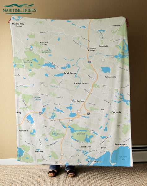 Middleton MA Hometown Map Blanket
