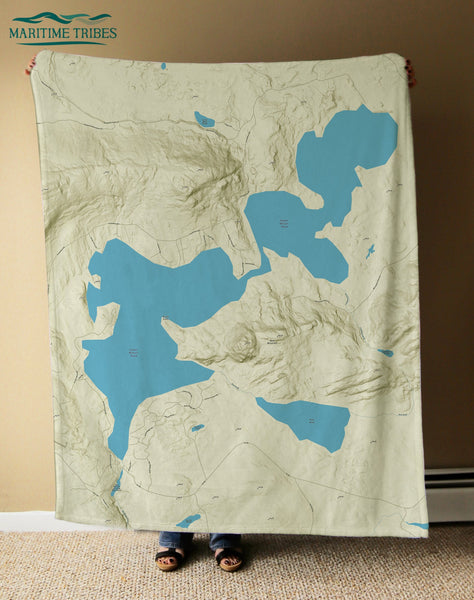 Wilson Pond ME Charted Territory Map Blanket