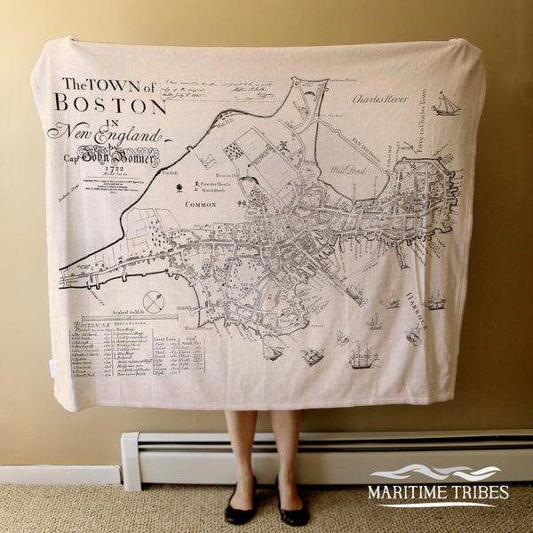 John Bonner Boston, MA Antique Map Blanket