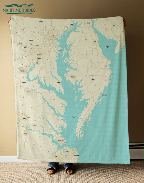 Chesapeake Bay MD Modern Wave Blanket