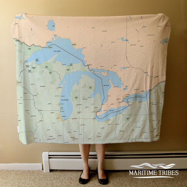 Great Lakes Charted Territory Map (Detailed) Blanket
