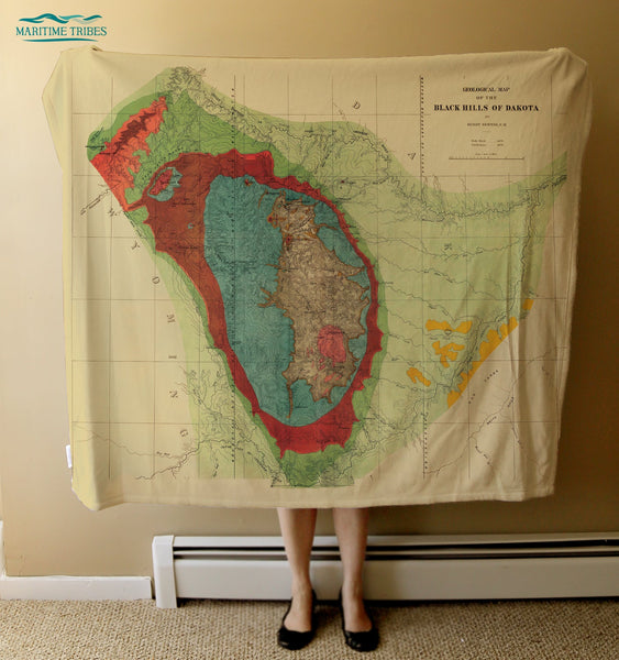 Black Hills SD Thermo Map Blanket