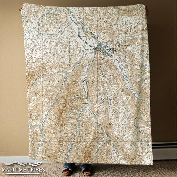 Aspen Colorado Vintage Topographical Map Blanket