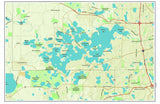 Lake Minnetonka MN Charted Territory 55x48 Placemats, set of 4