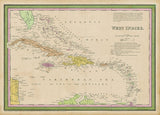 Caribbean Vintage Map Scroll
