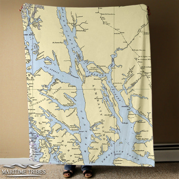 Admiralty Island / Juneau Nautical Chart Blanket