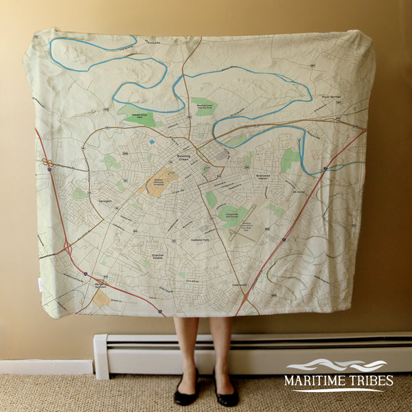 Bowling Green KY Charted Territory Blanket