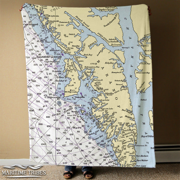 Sitka Nautical Chart Blanket