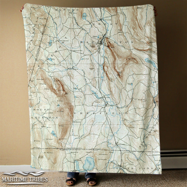 Great Barrington MA Vintage Topo Map Blanket