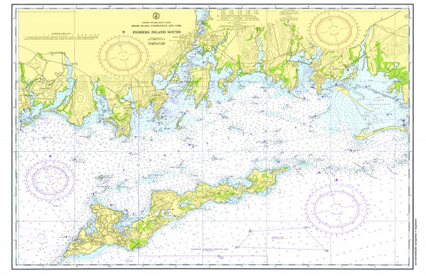 Fishers Island Sound Nautical Chart Placemats, set of 4