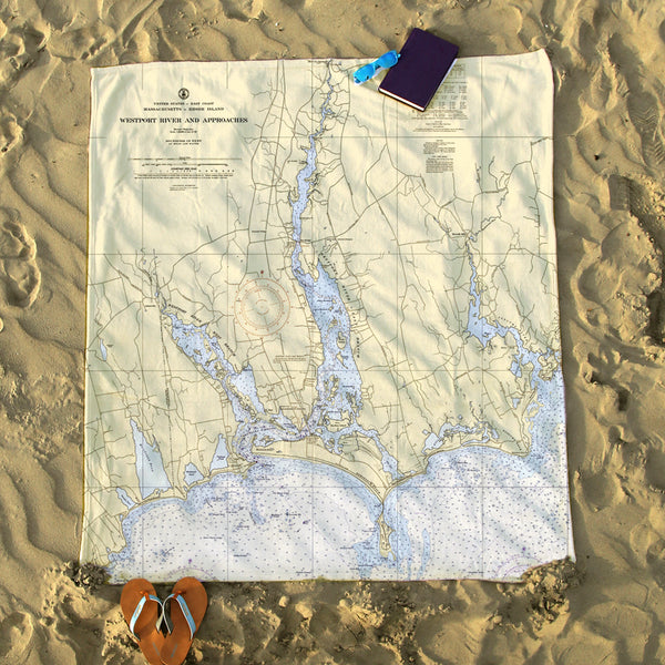 Westport MA Nautical Chart Blanket