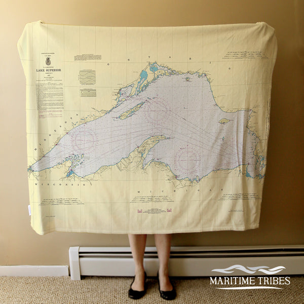 Lake Superior NOAA Chart Blanket