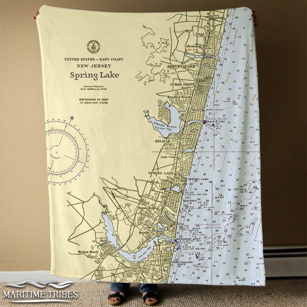 Asbury to Manaquan, New Jersey Chart (all water blue) Blanket