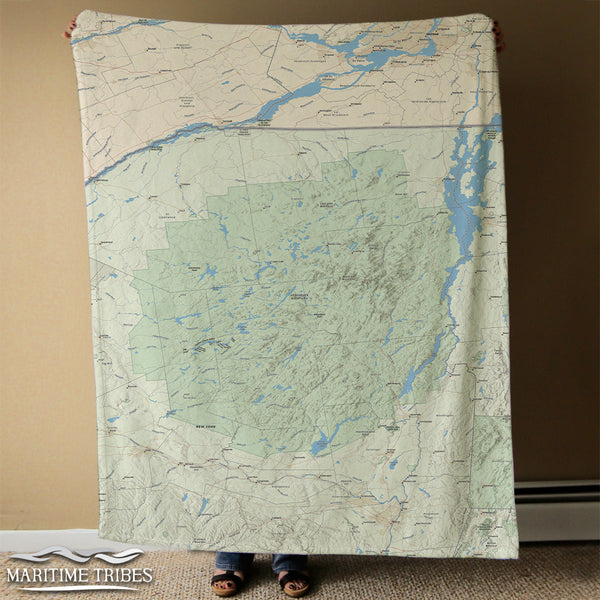 Adirondack ParkNY Charted Territory Map Blanket