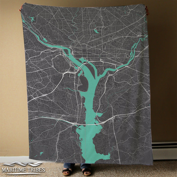 Washington D.C New Map Style Blanket
