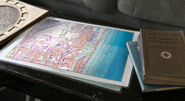 Boca Raton Topographical Map Placemats, set of 4