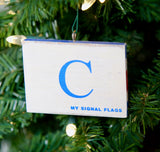 "C" Flag Vintage Ornament - mysignalflags