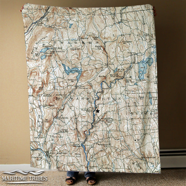 Washington Depot, CT antique map Blanket