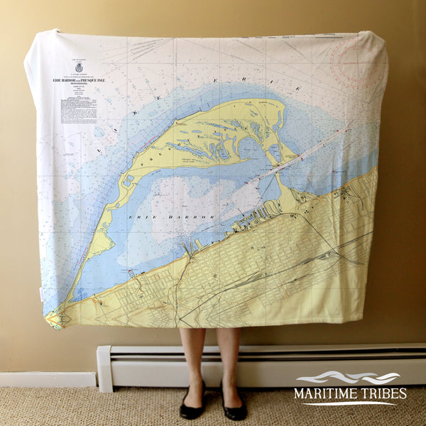 Presque Isle, PA Nautical Chart Blanket