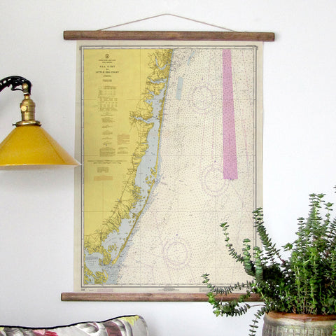Sea Girt to Little Egg Inlet, NJ Vintage Nautical Chart / NJ southern coast Scroll