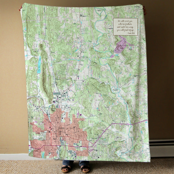Dalton Topographical Map Blanket