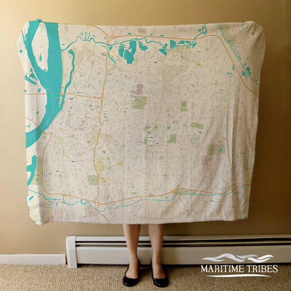 Memphis, TN Modern Wave Map Blanket