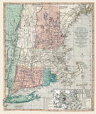 New England Vintage Map, earth tones Scroll