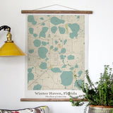 Winter Haven, FL Sea Glass Map Scroll